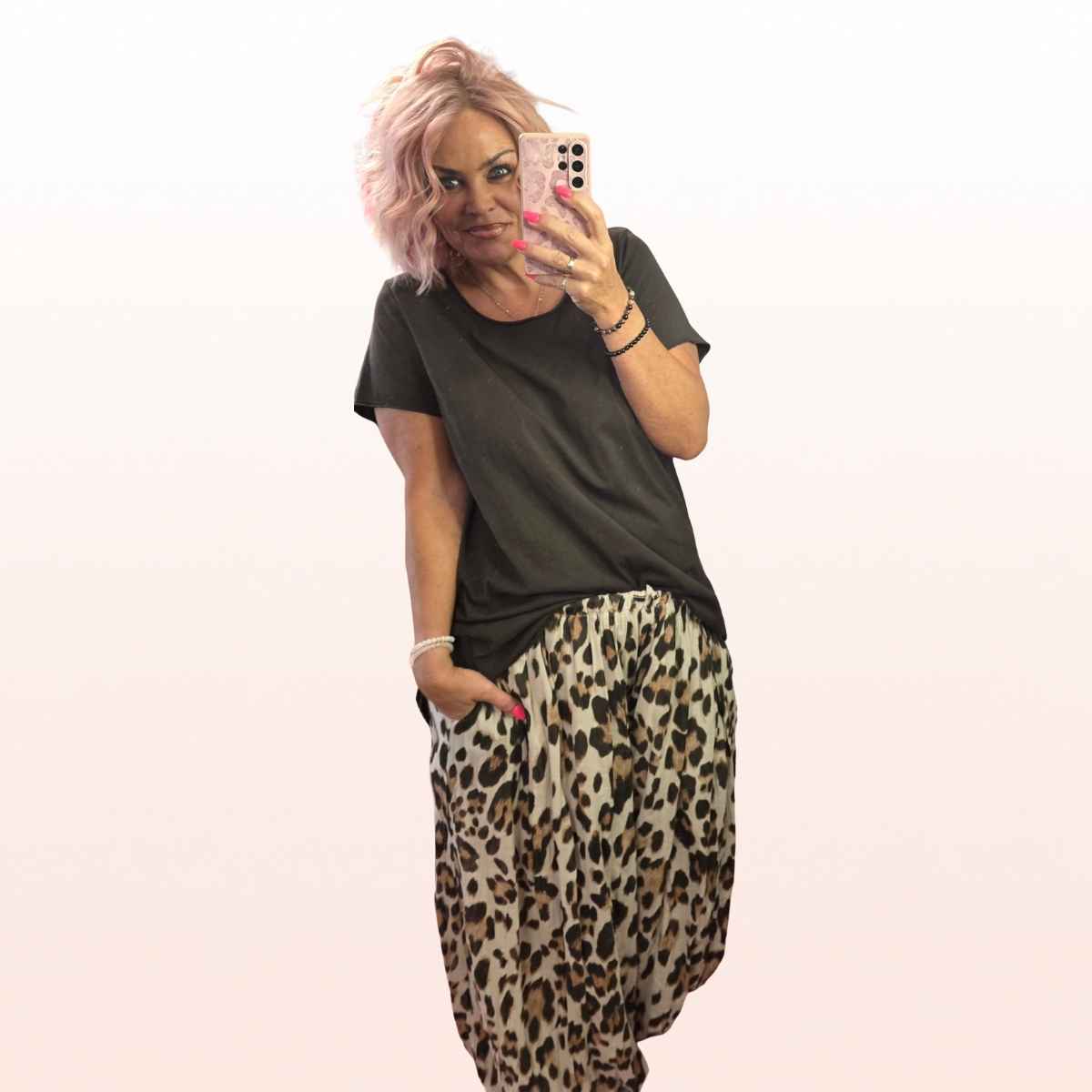 Hose trendy Aladin schnitt LEO beige