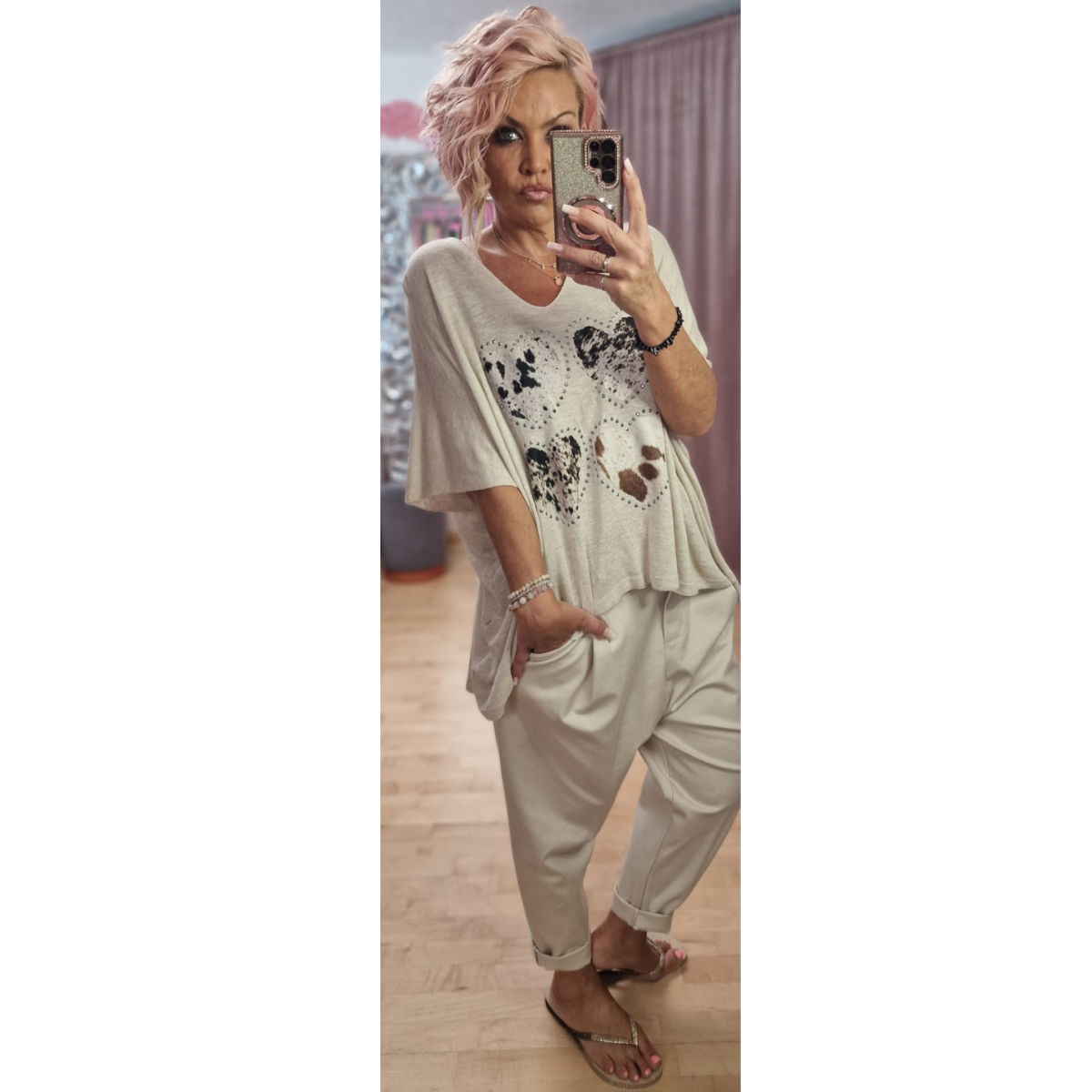 Shirt Herz Animal Print 