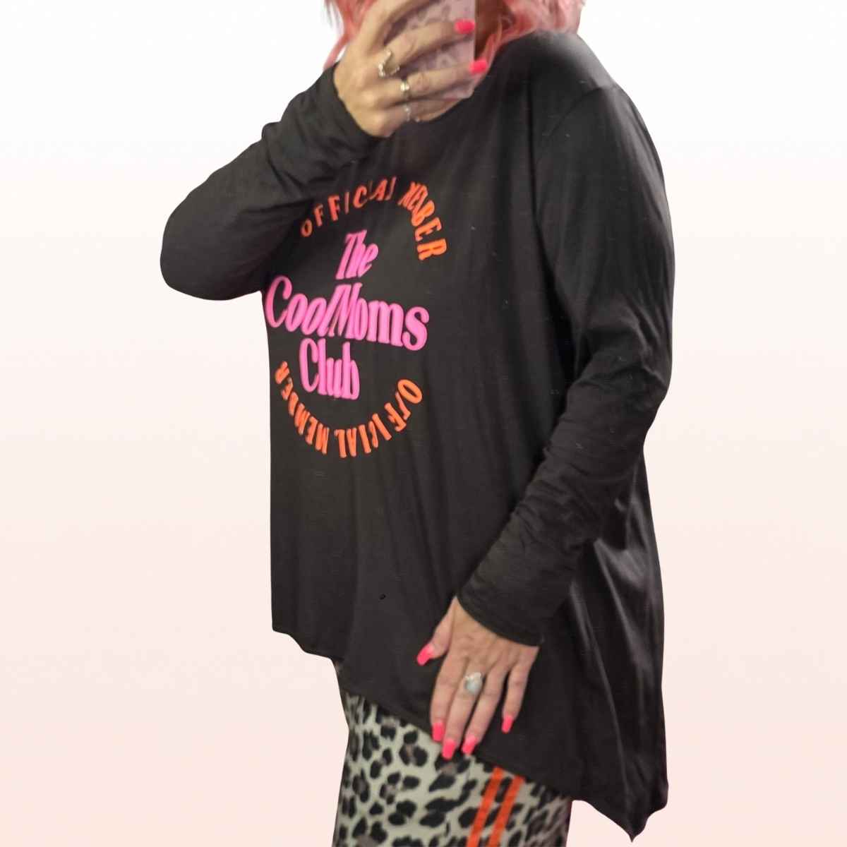 Longvokuhilashirt „Cool Moms Club“ Schoko