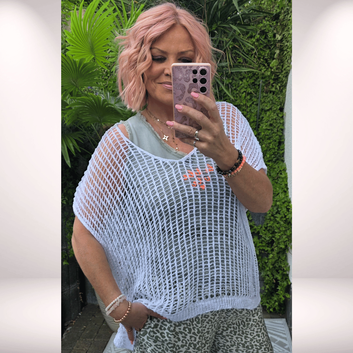 Kaschier Lochstrick Poncho „Summer Basic"