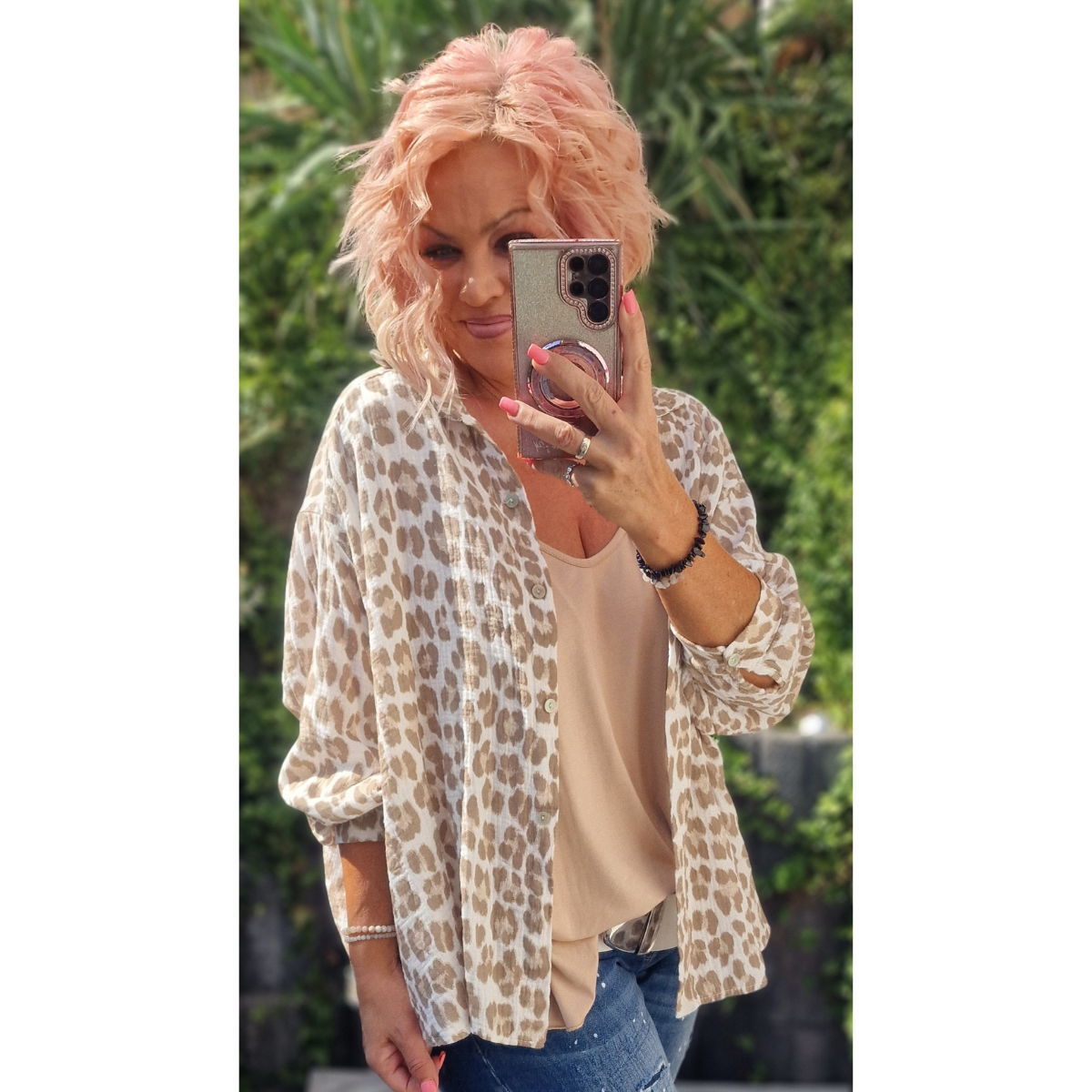 Muselin Bluse Offwhite Beige