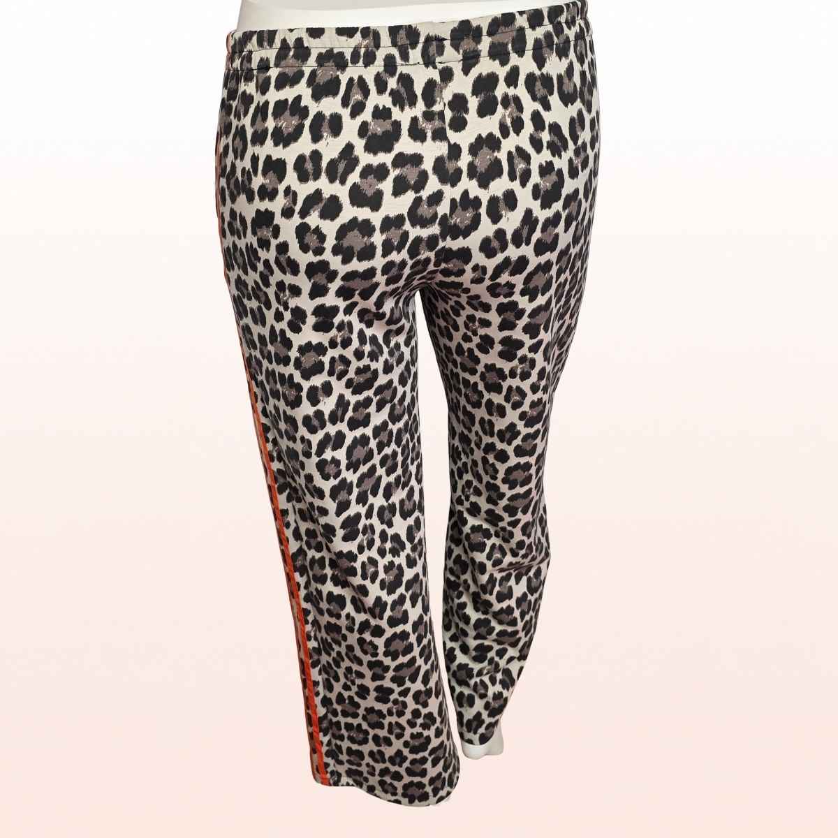 Leo Hose Taupe-beige mit Orangen Stripes