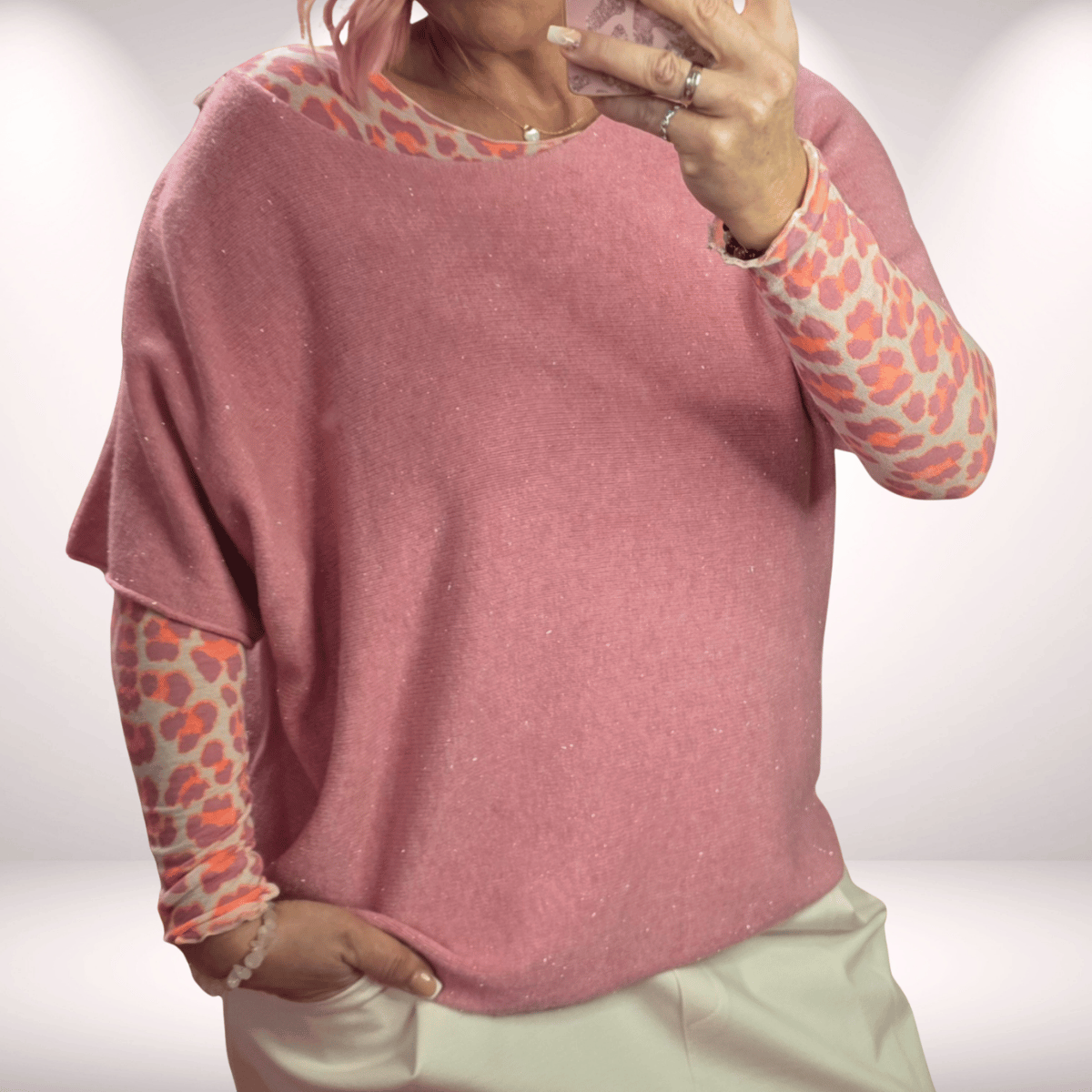 Glitzi kurzarm Lieblingspulli softpink 