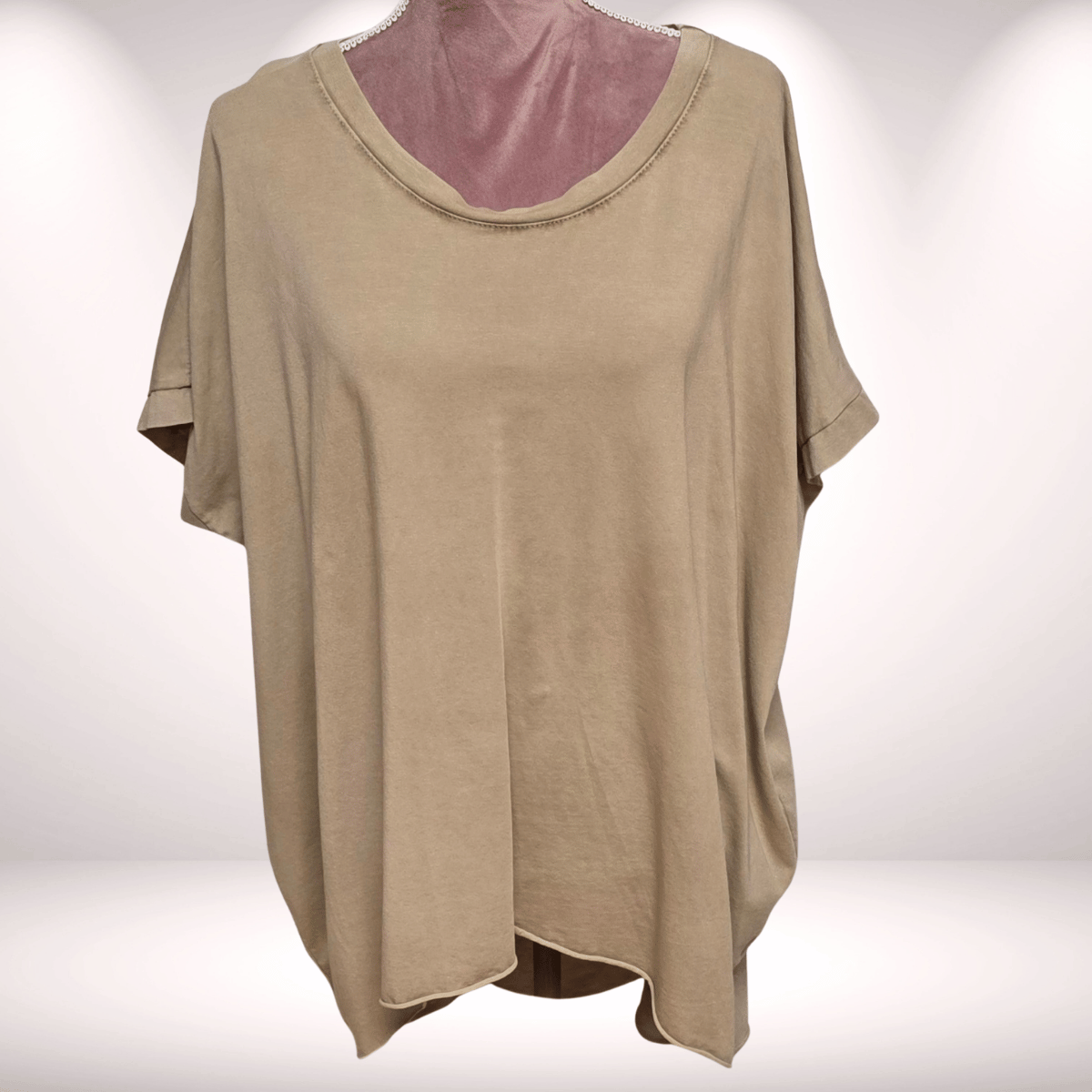 Vokuhila Shirt Camel  – Basic Style vintage