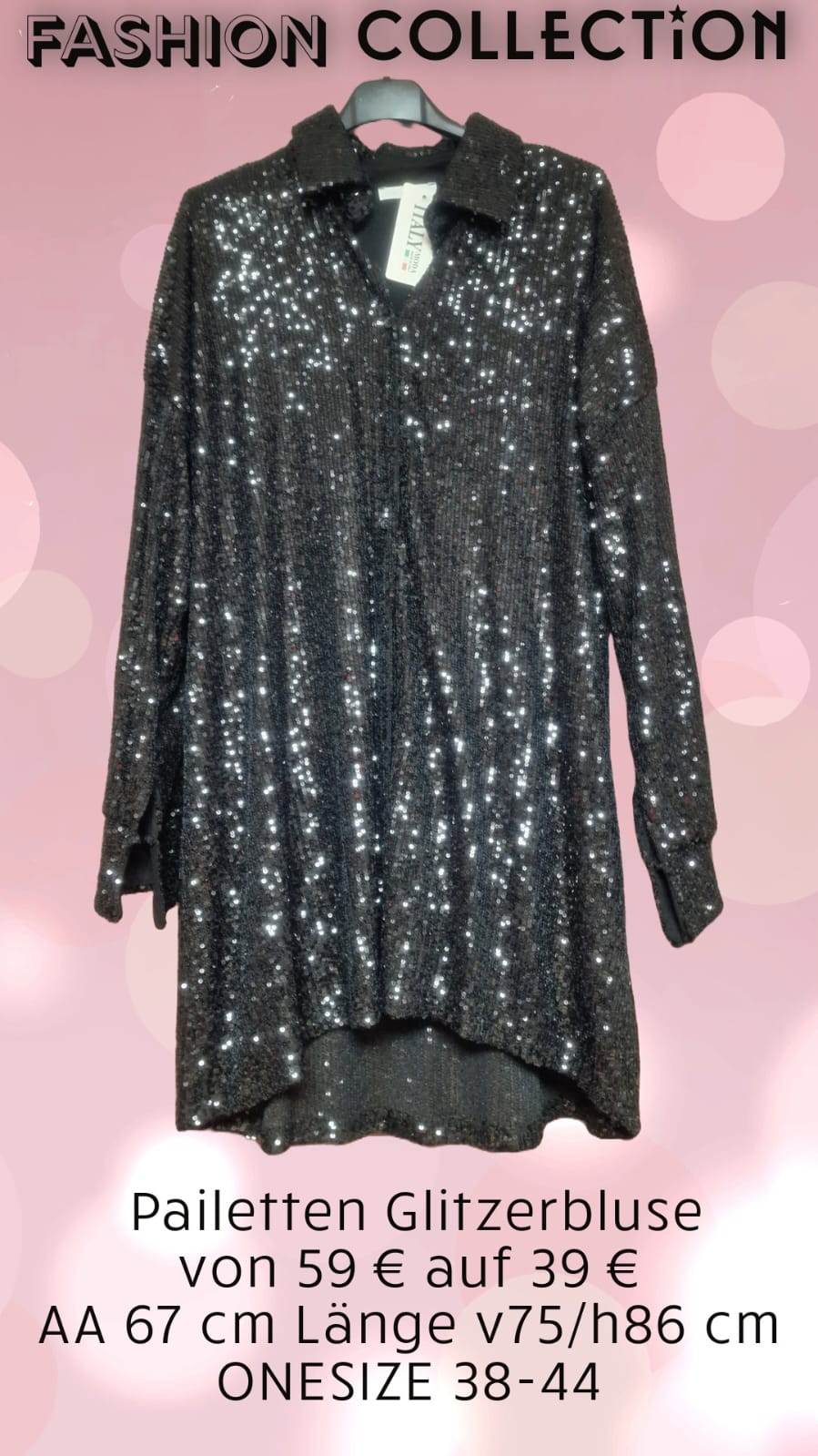 Pailletten Glitzerbluse 
