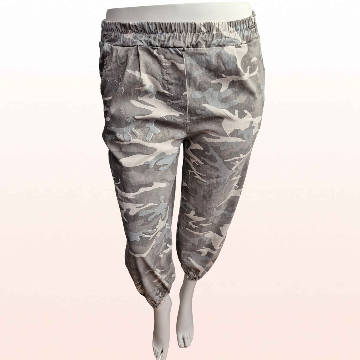 Ballonhose Camouflage Creme Hellbeige – Damen