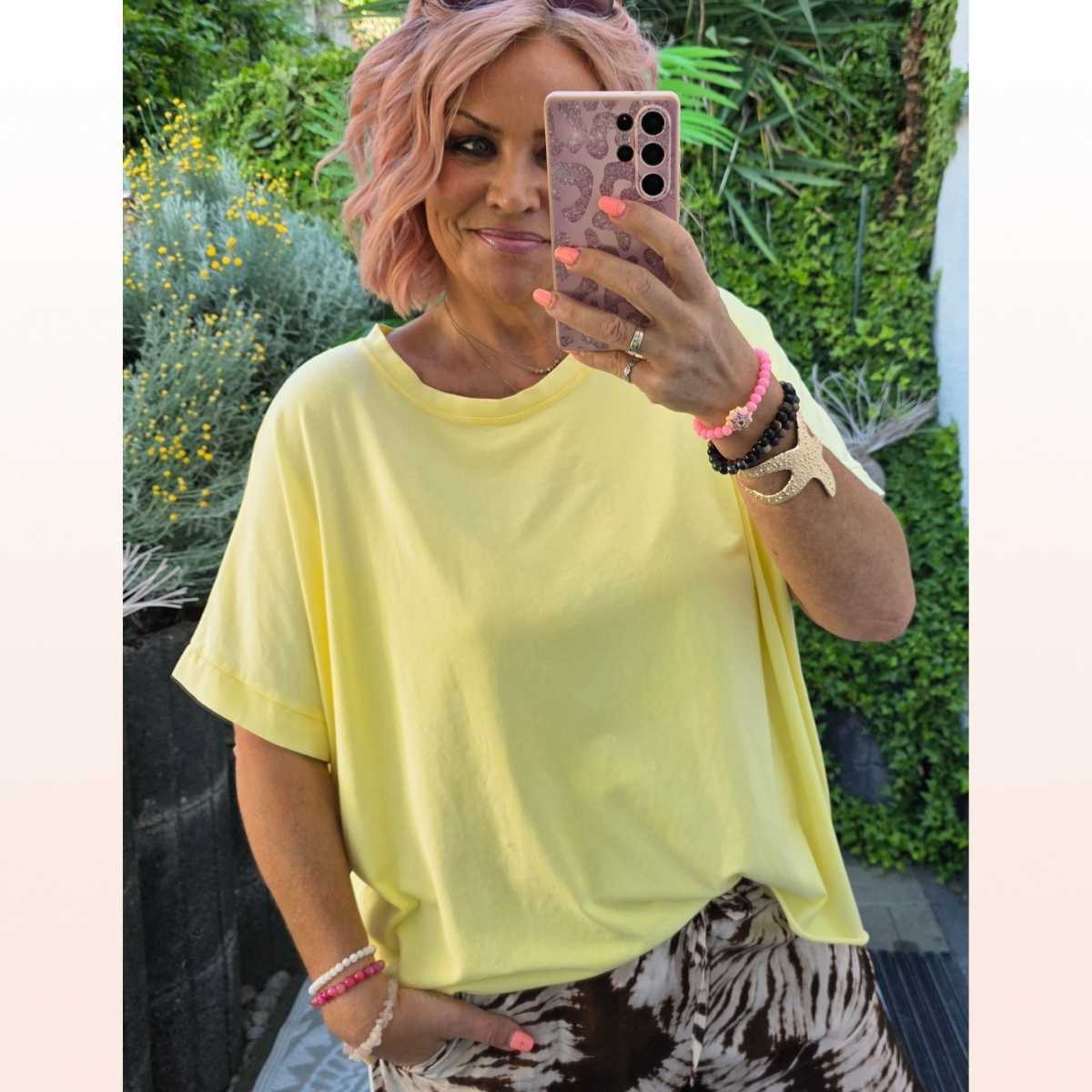 Vokuhila Shirt Gelb – Basic vintage Bestseller