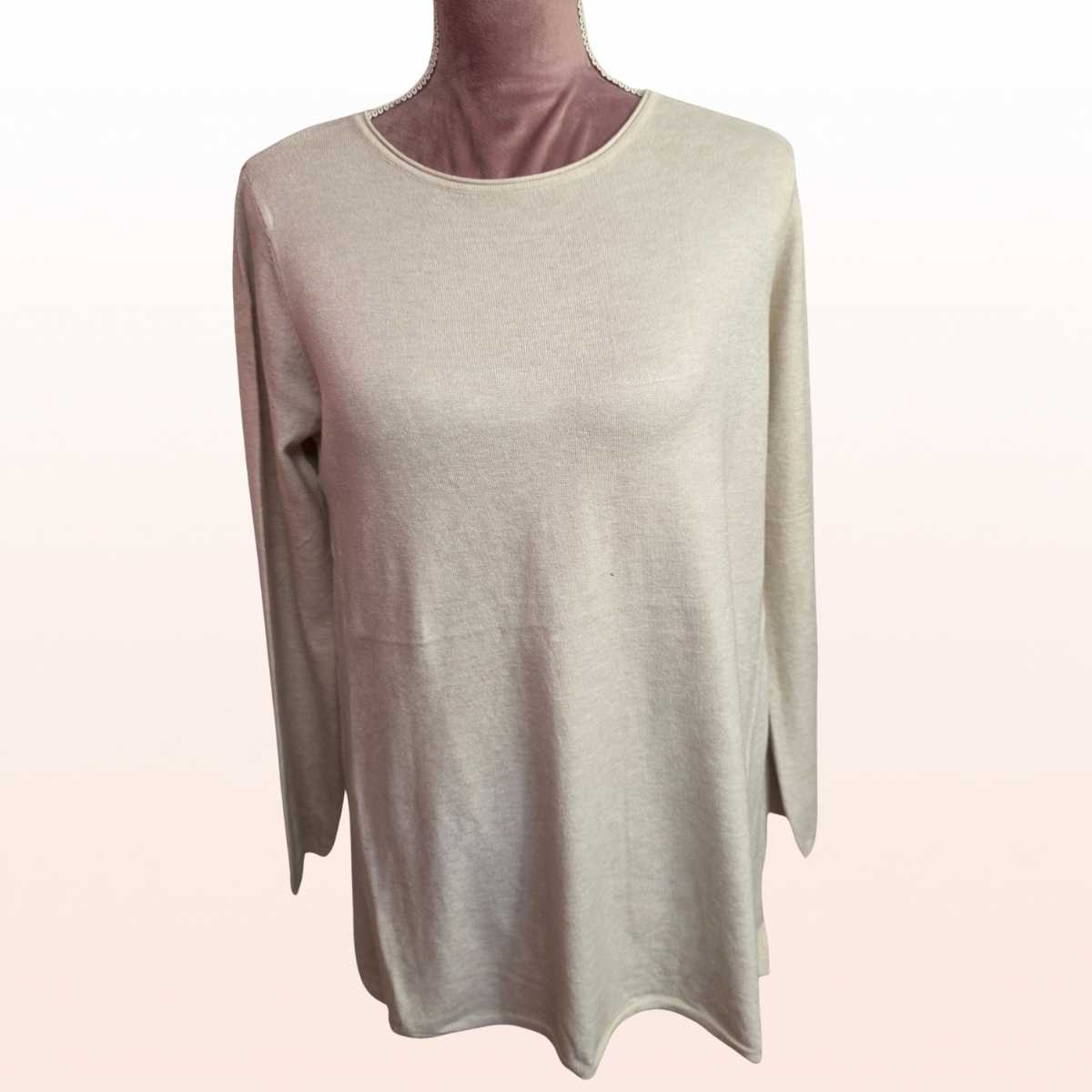 Pulli basicA-Form | Rundhalsausschnitt Beige