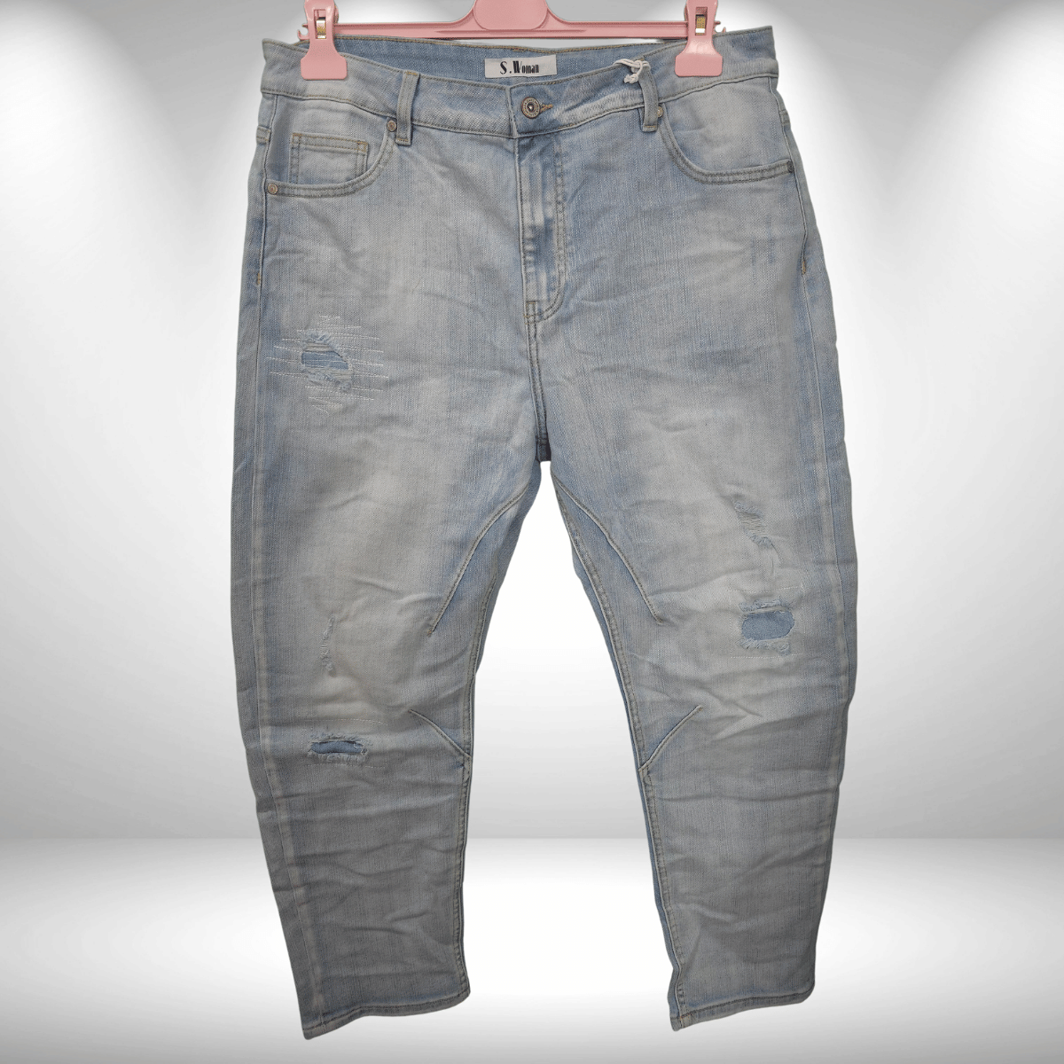 Jeans Hellwaschung mit verstärkten Flicken