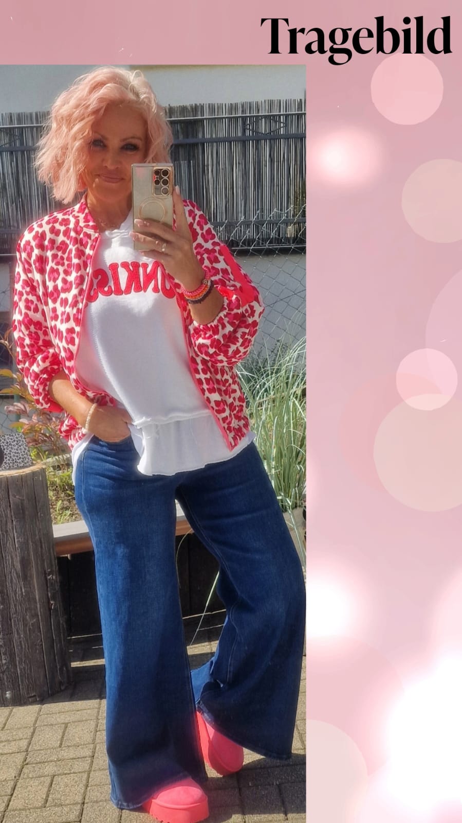 Sweatjacke weiß leo 