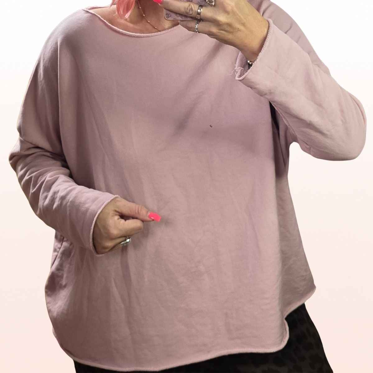 Basic Sweaty Rosa – kastiger Schnitt