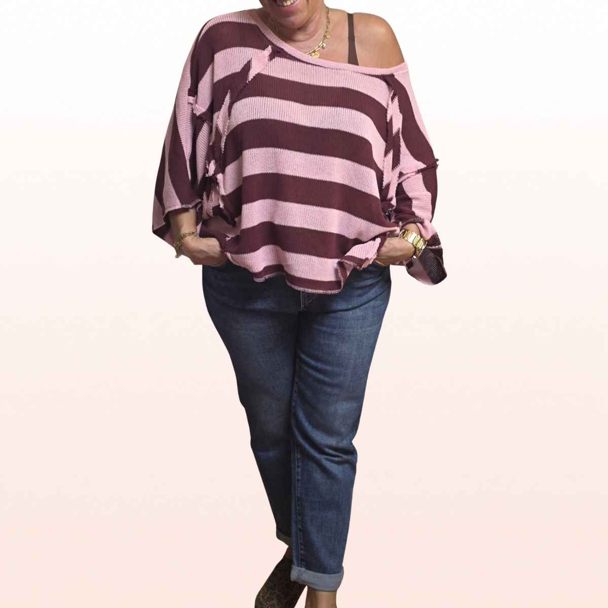 Jeans Mom Fit Denim mit Gummibund