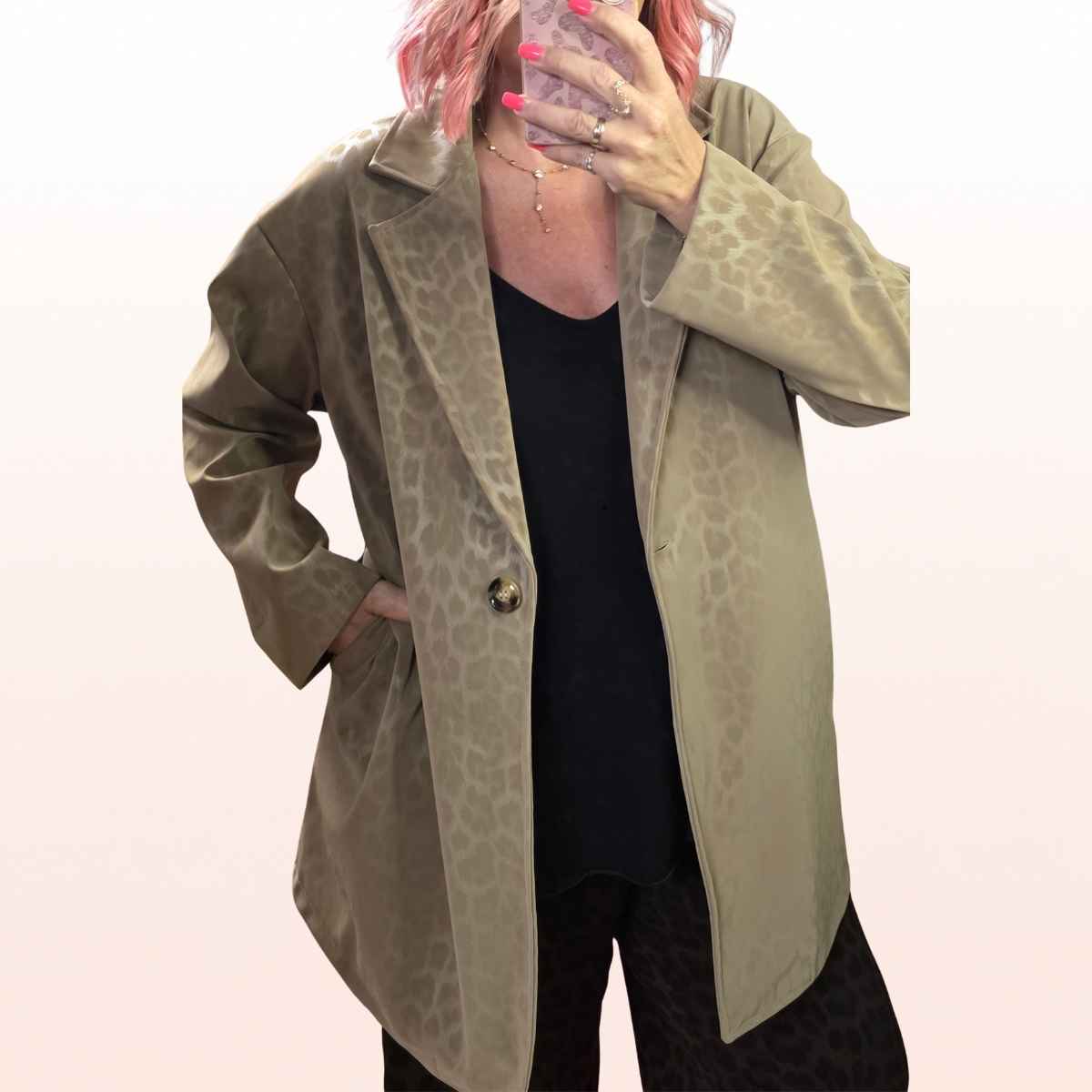 Trenchcoat Lederimitat Beige LEO