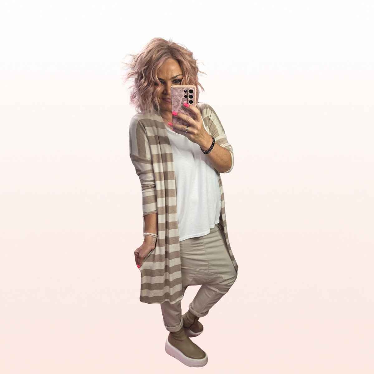 Tiefe Haremshose – Beige
