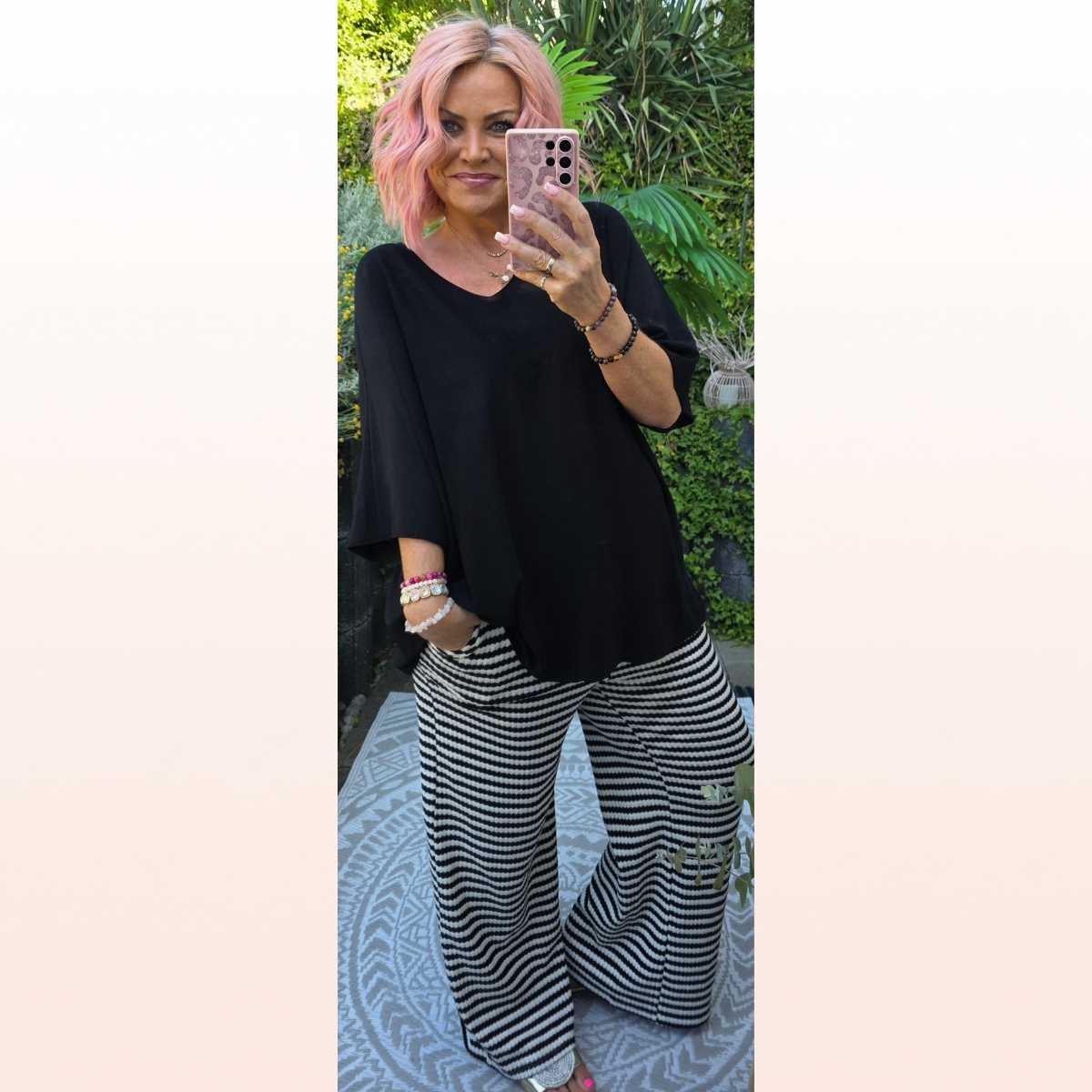 Basic Poncho Shirt – Schwarz 
