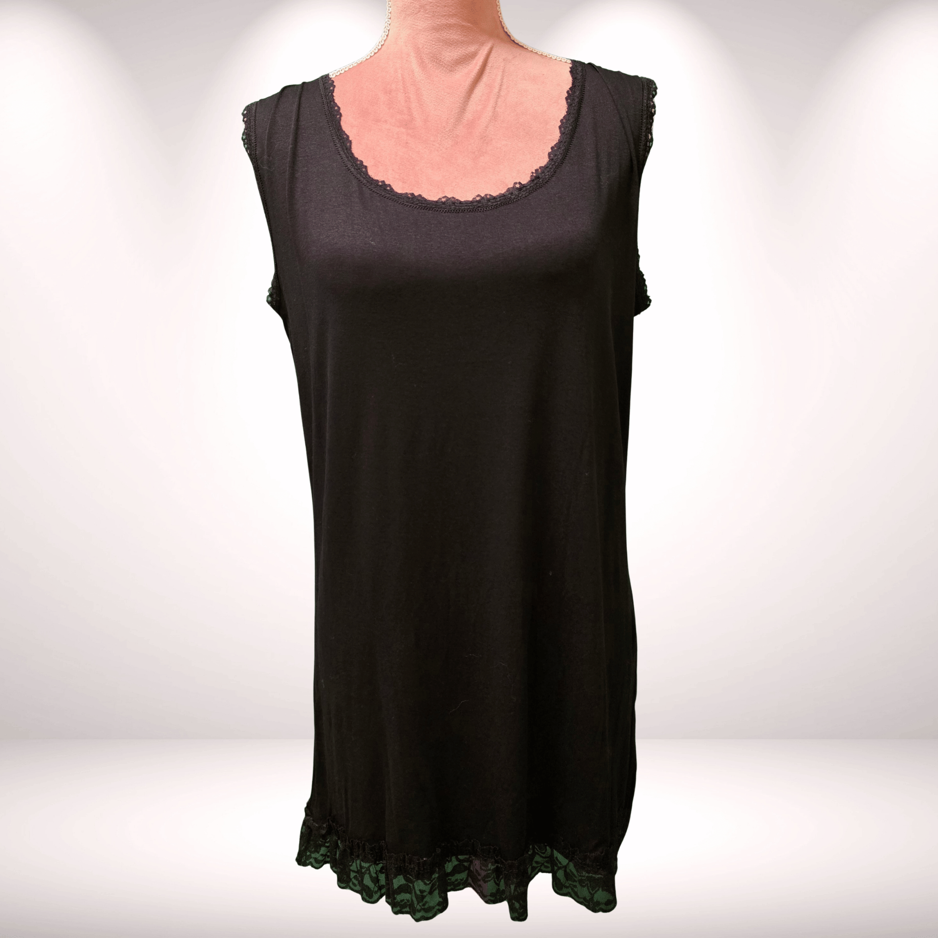 Spitzentop Long schwarz