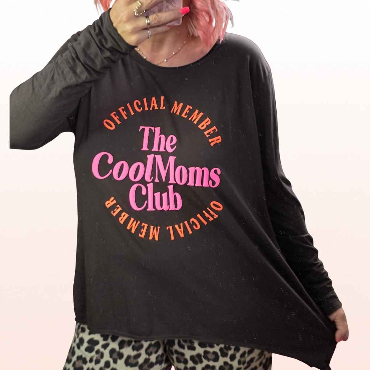 Longvokuhilashirt „Cool Moms Club“ Schoko