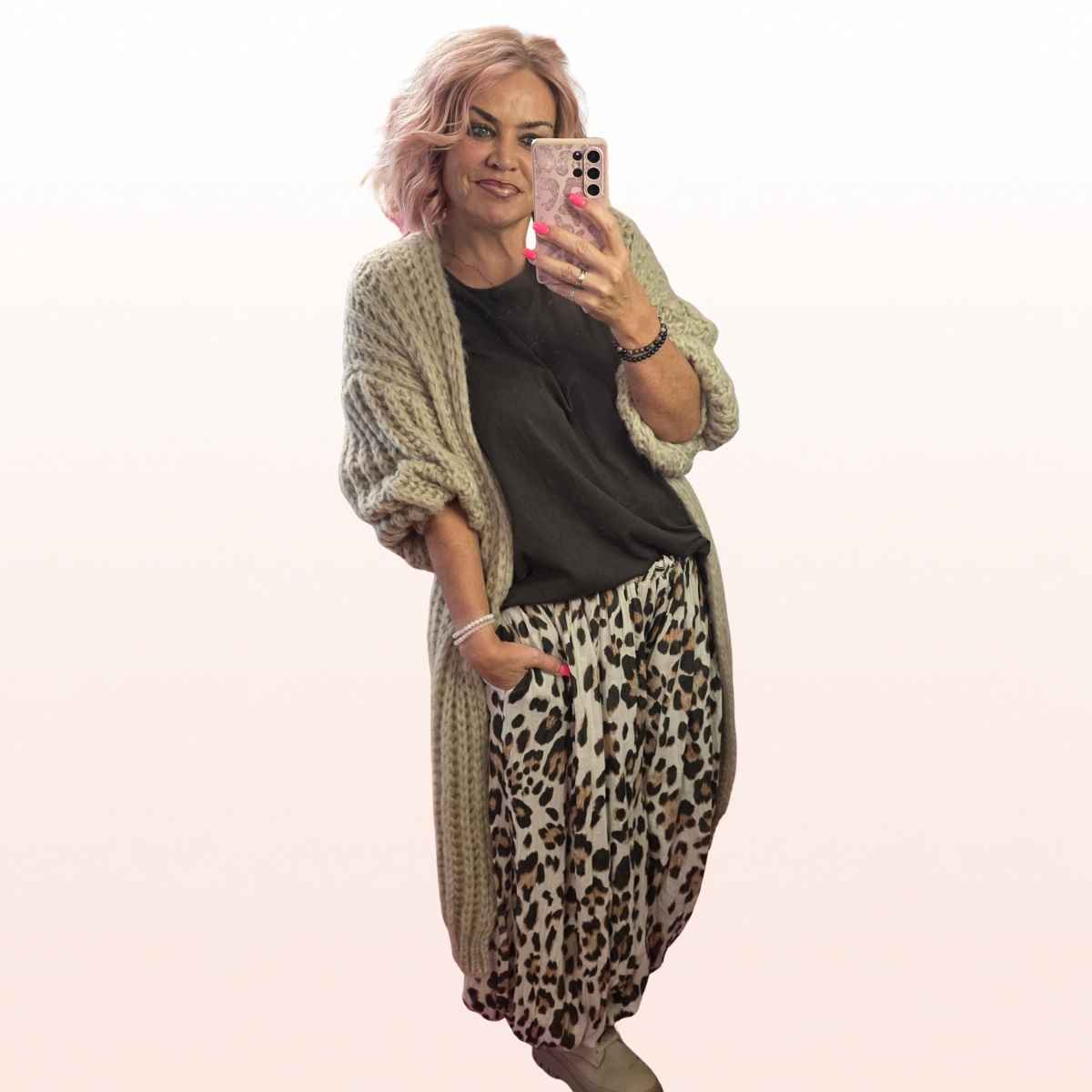 Hose trendy Aladin schnitt LEO beige