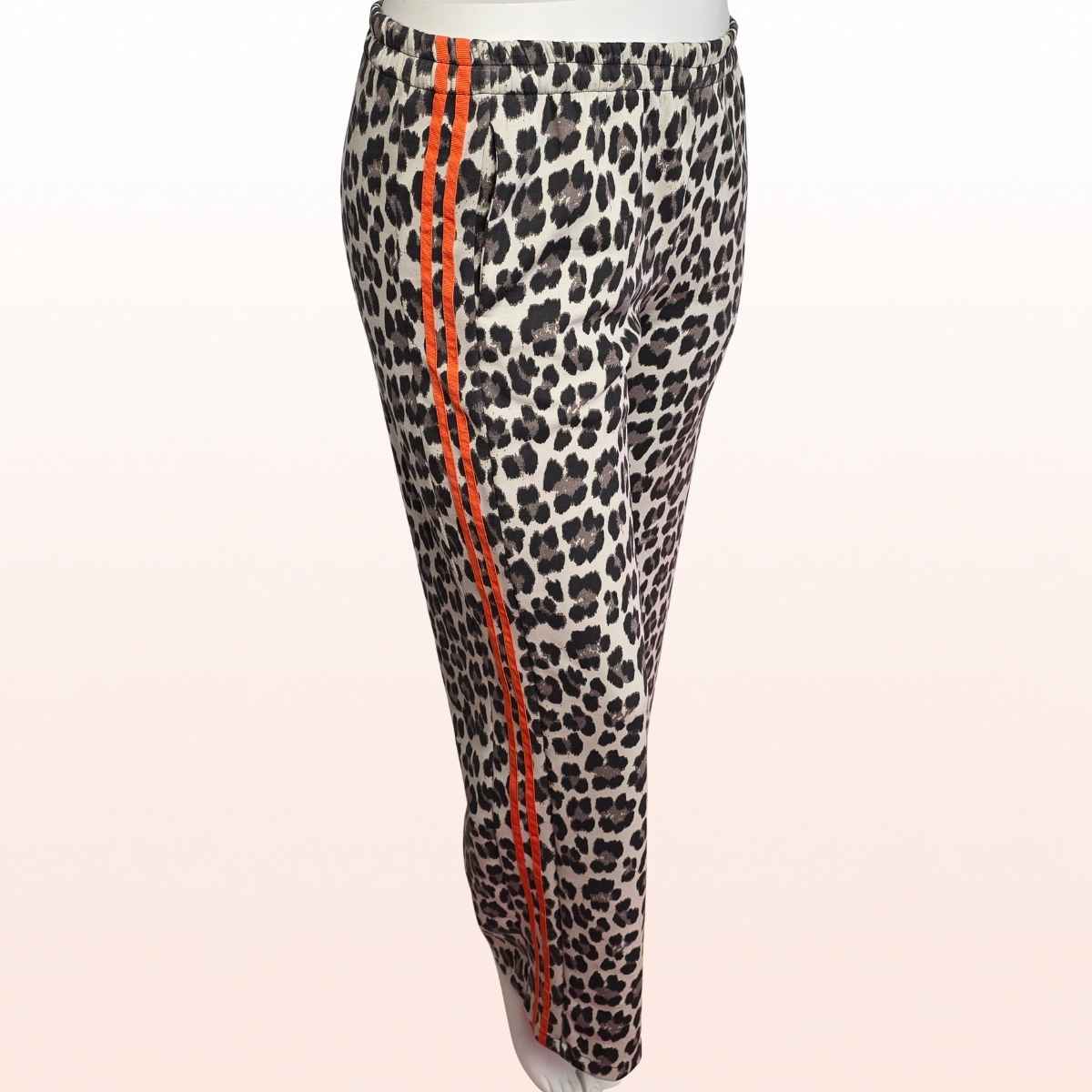 Leo Hose Taupe-beige mit Orangen Stripes