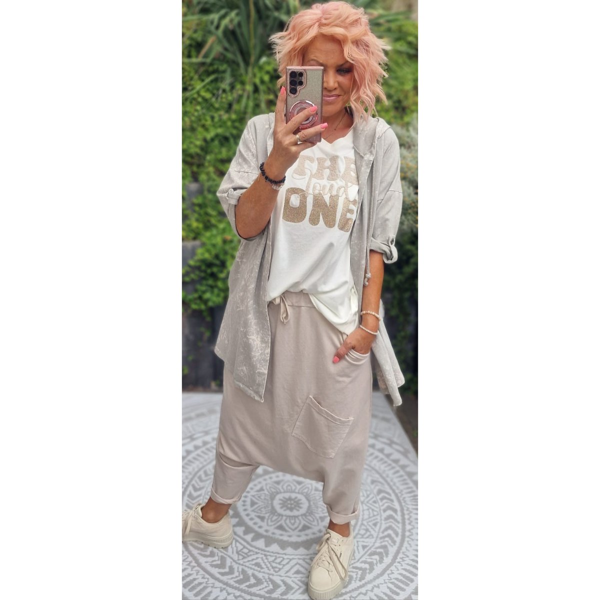 Tiefe Baggy Sweat Hose – Limited Edition in Beige
