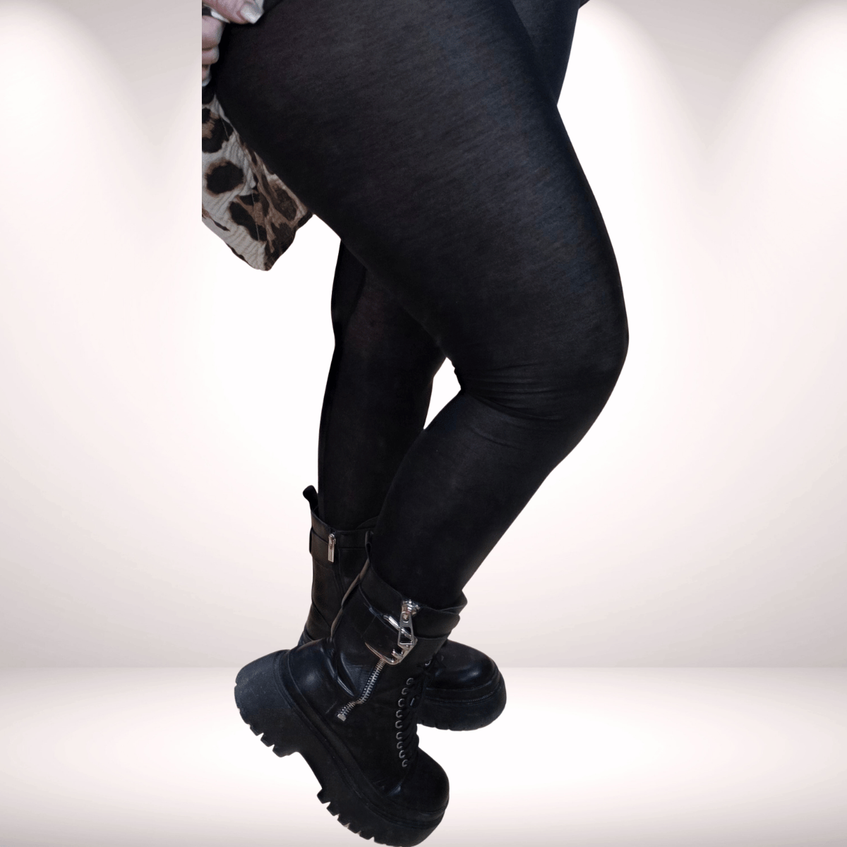 Cashmere Leggings schwarz&schoko