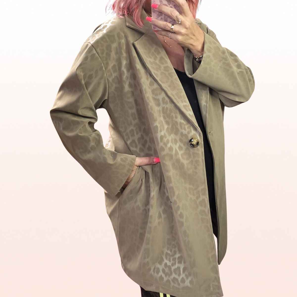 Trenchcoat Lederimitat Beige LEO