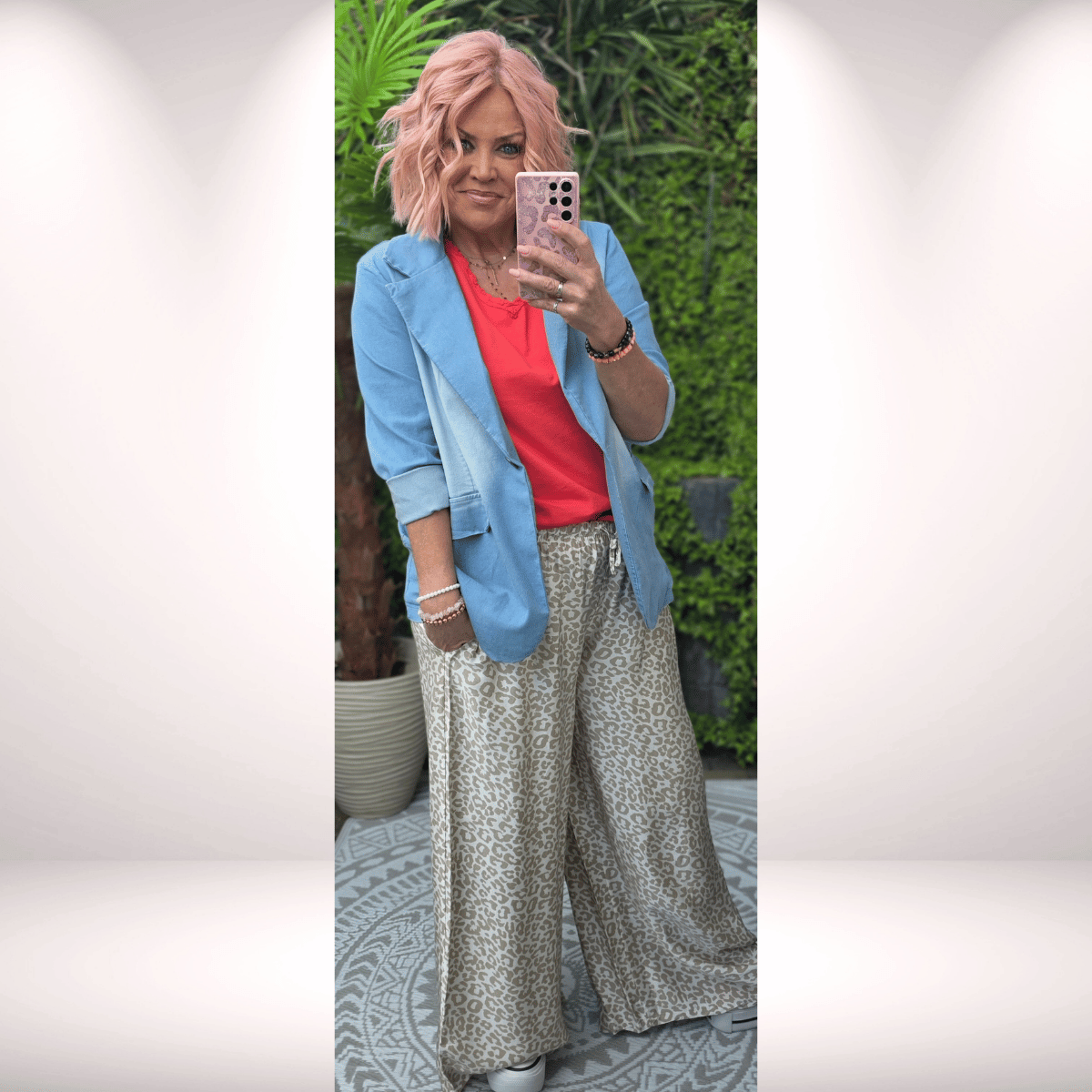 Marlene Hose – Leo Beige | Viskose & Seide