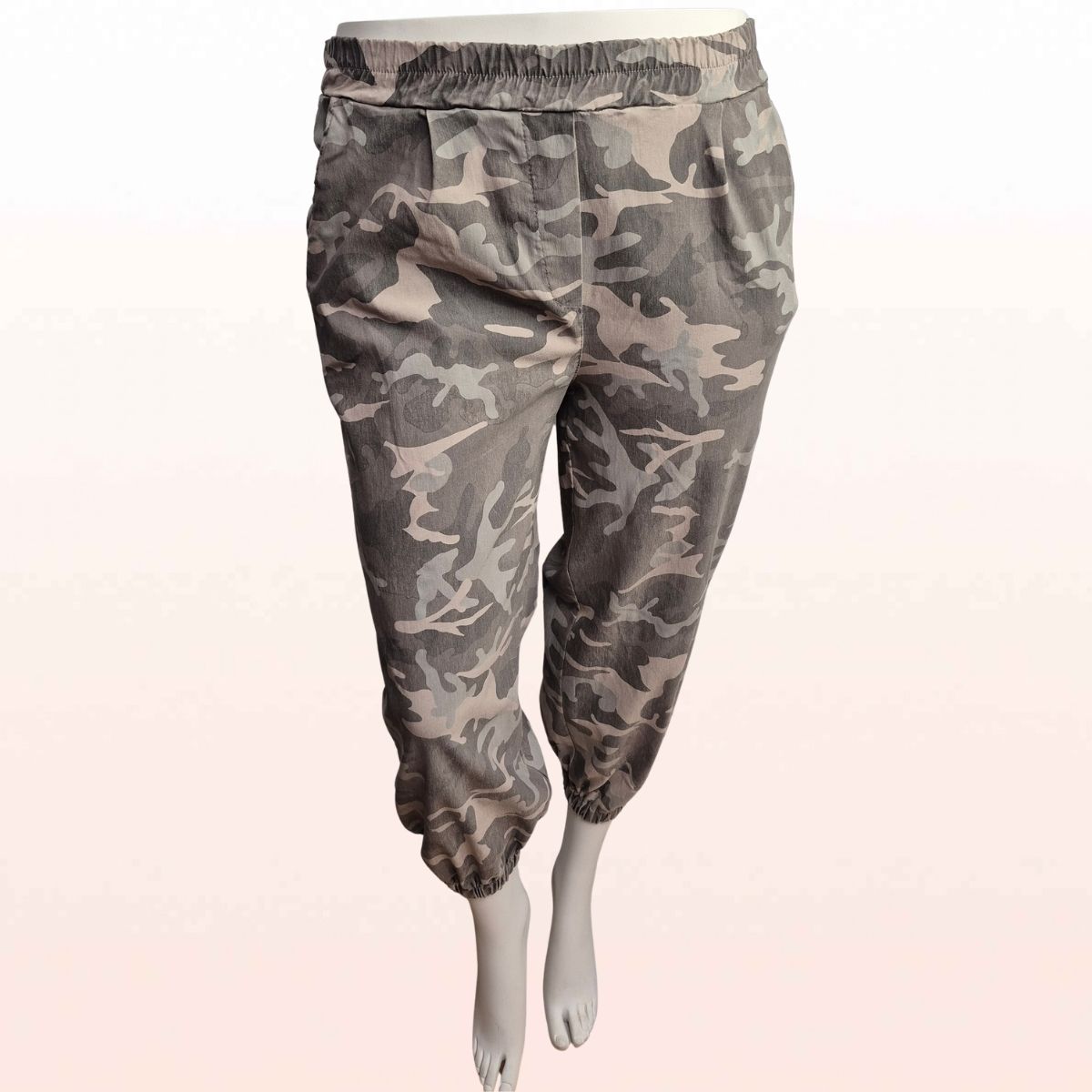 Ballonhose Camouflage Dunkel-Taupe Beige – Damen