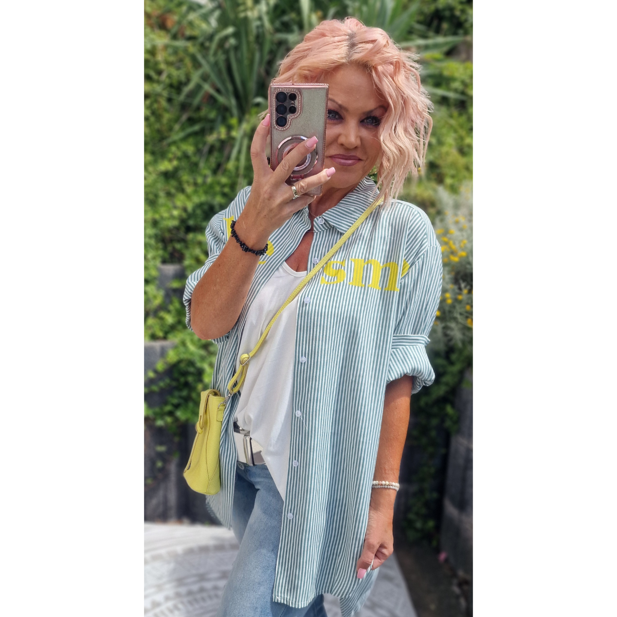 Longbluse Positive Vibes