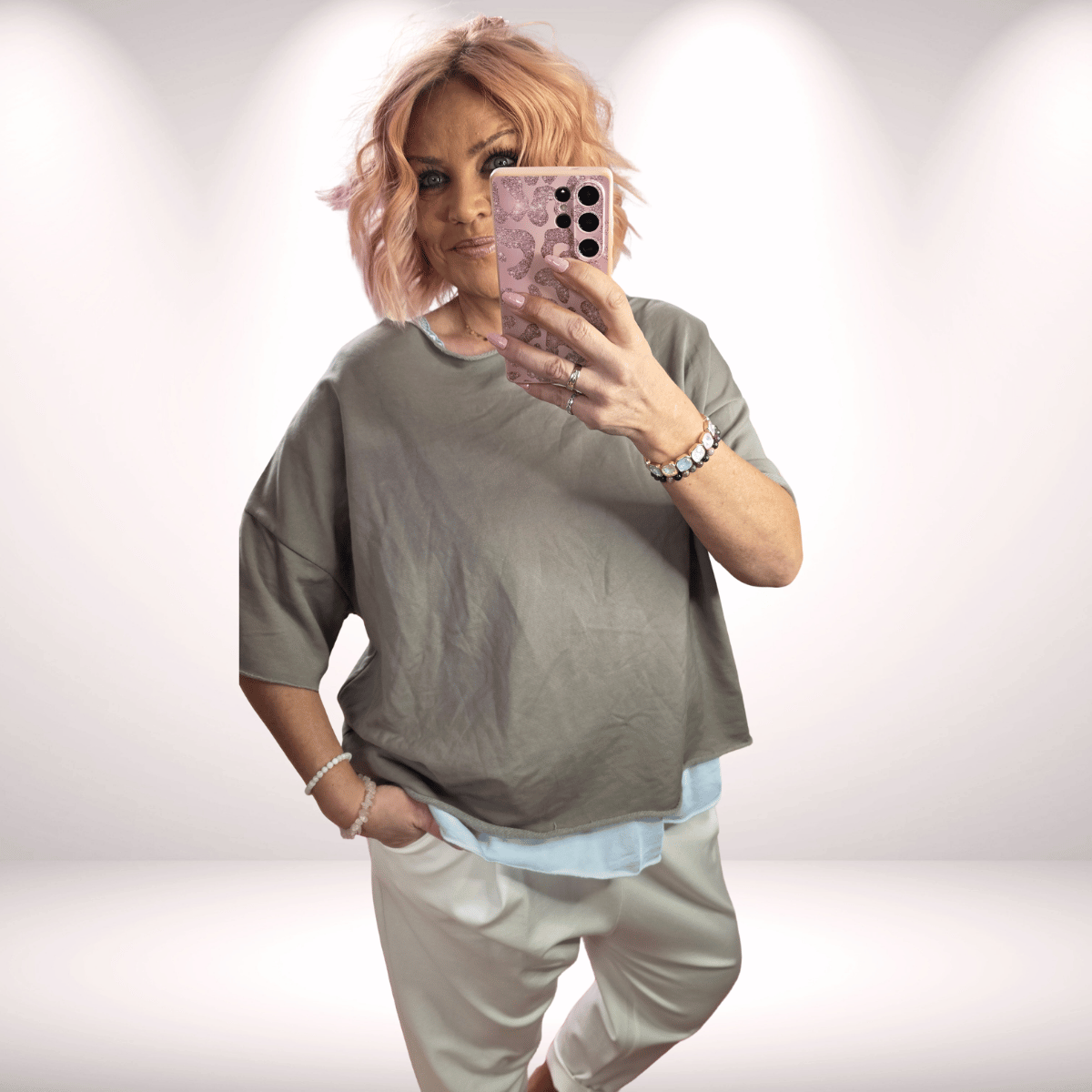 Sweatshirt – Vintage Style - Taupe