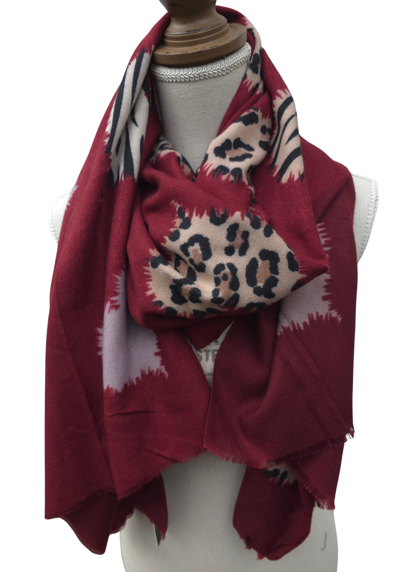 Viscose Schal Bordeaux