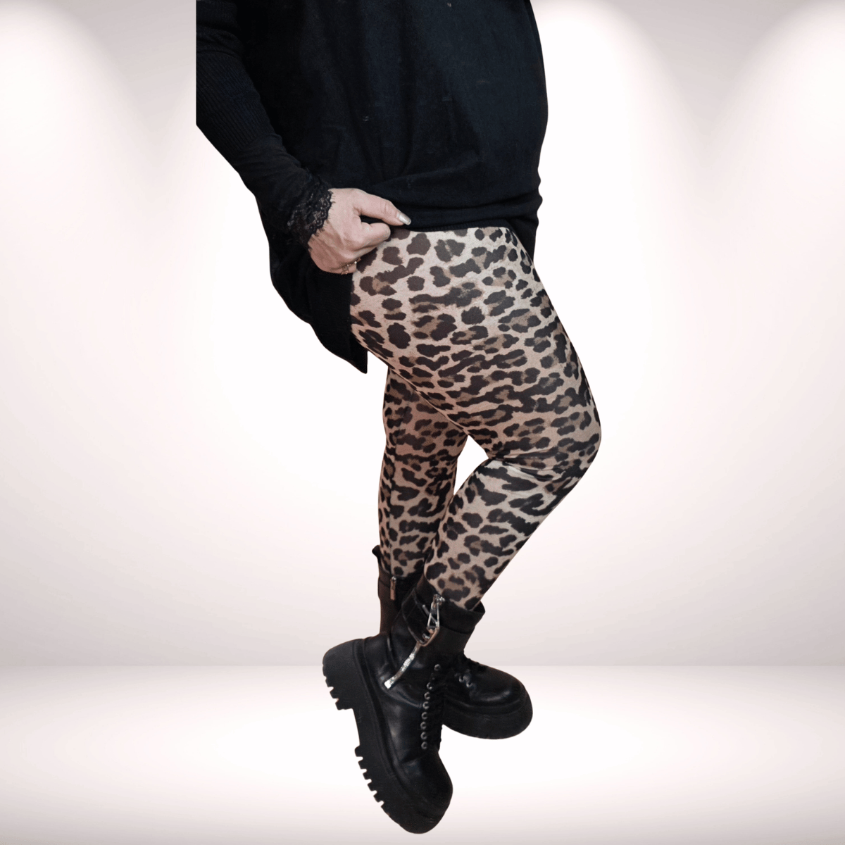 Cashmere Leggings beige-leo  