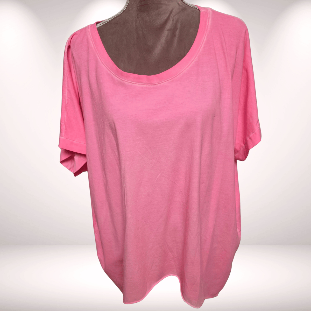 Vokuhila Shirt Neon-Pink  – Basic Style vintage