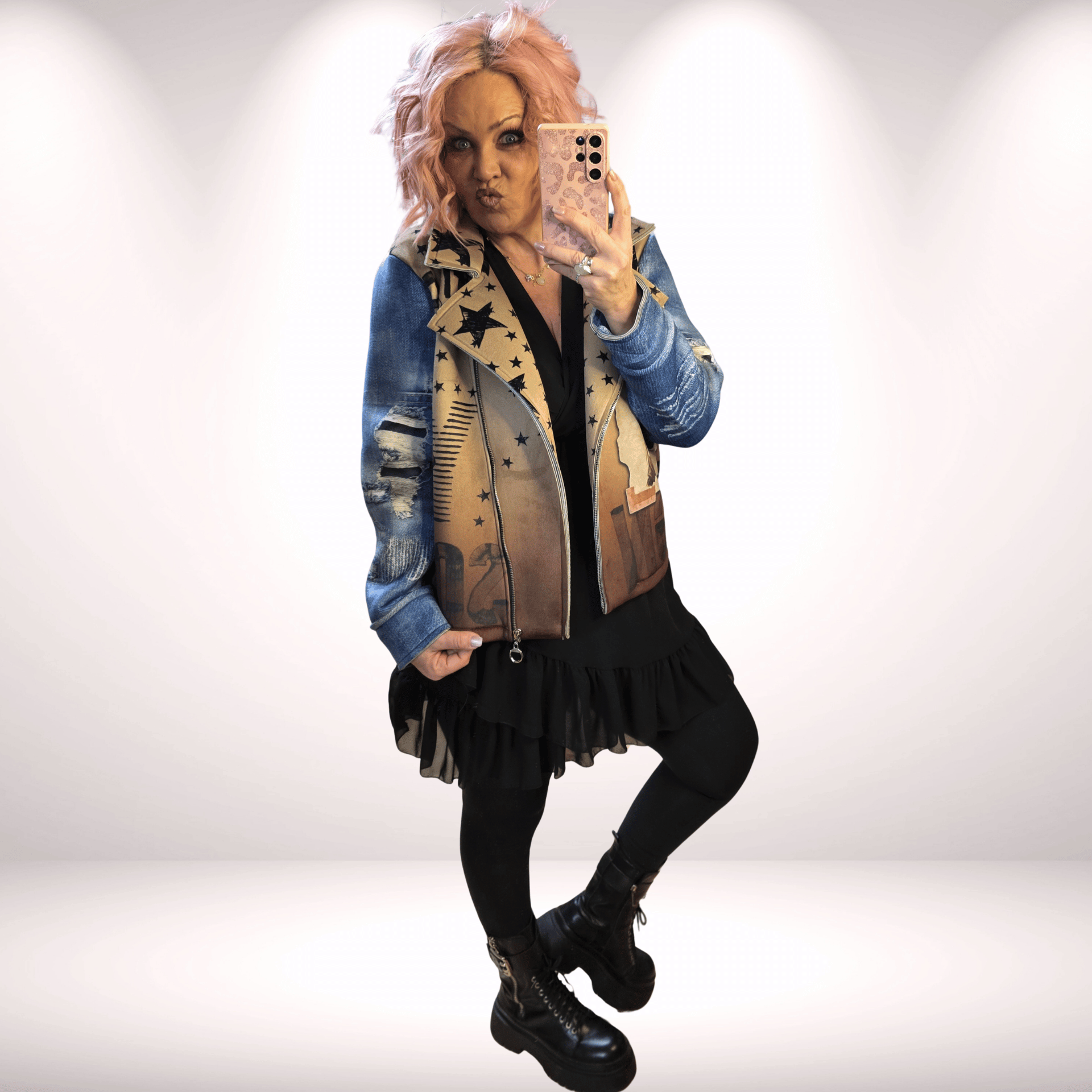 Biker Jacke „Mega Print“ – Style trifft Statement