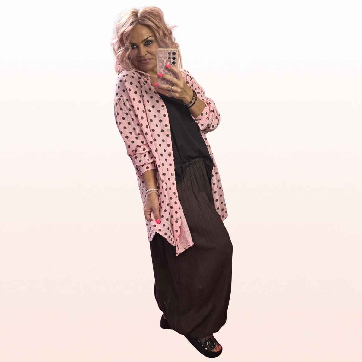 Hose trendy Aladin schnitt Coffee