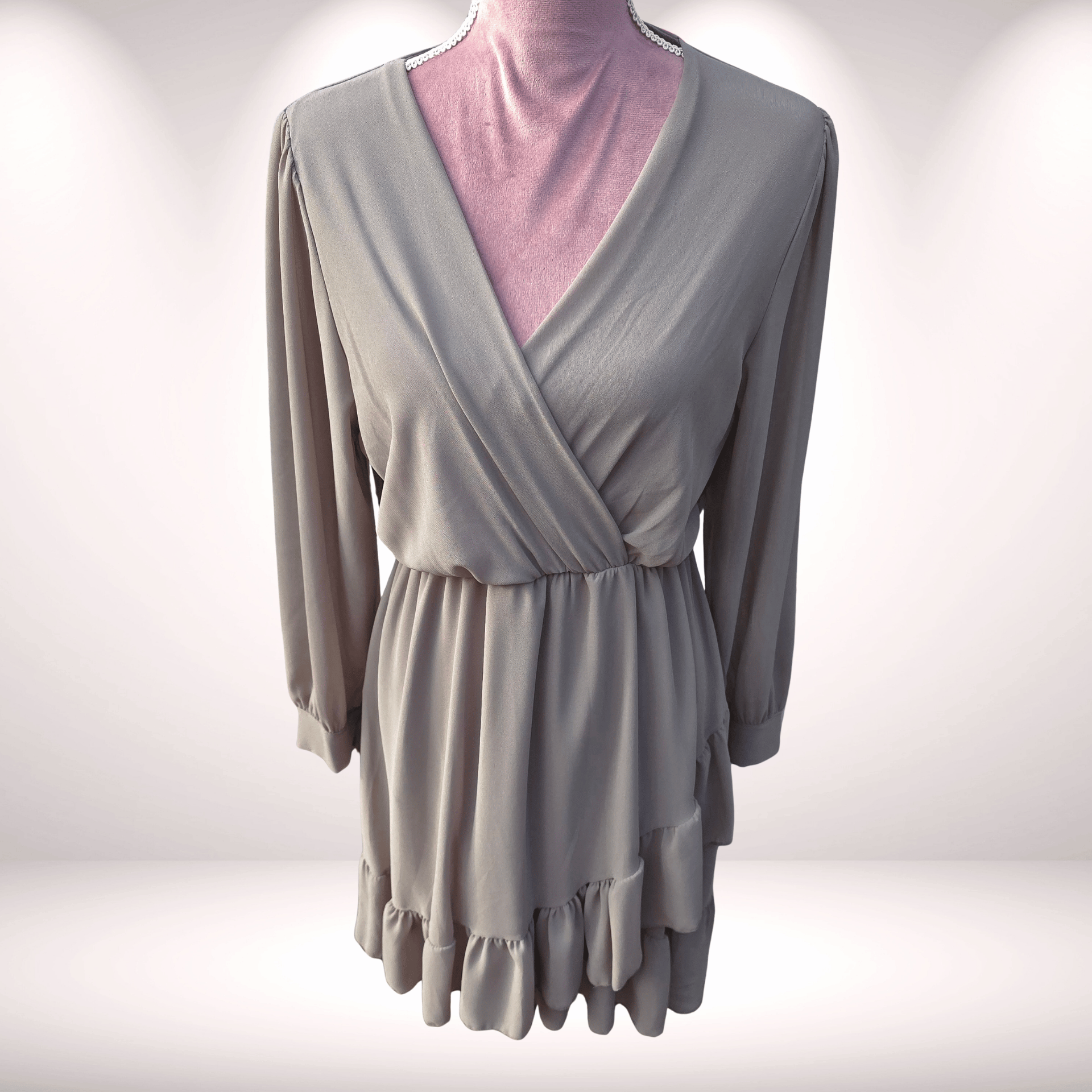 Chiffonkleid helltaupe RESTOCK