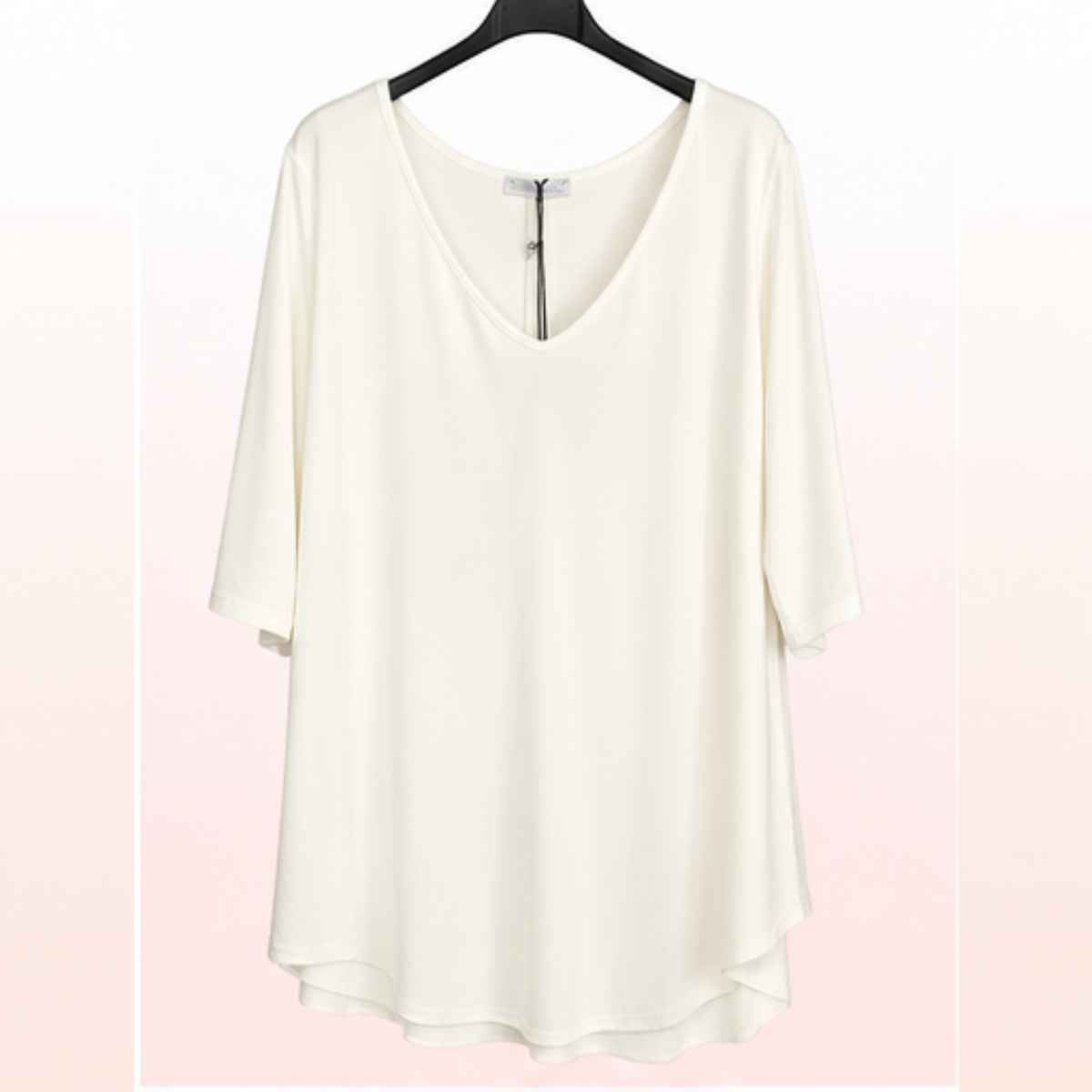 FashionSunny Shirt 3.0 – Weiß A-Form Halbarm Oversize