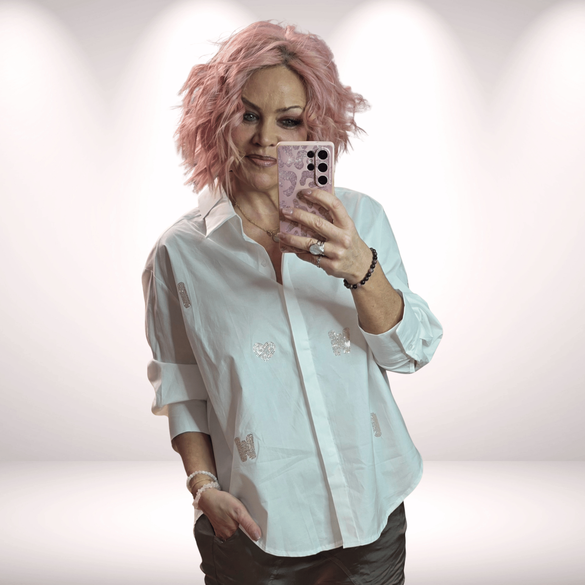 Bluse „Glitzi“ Rosegold – Glamour,