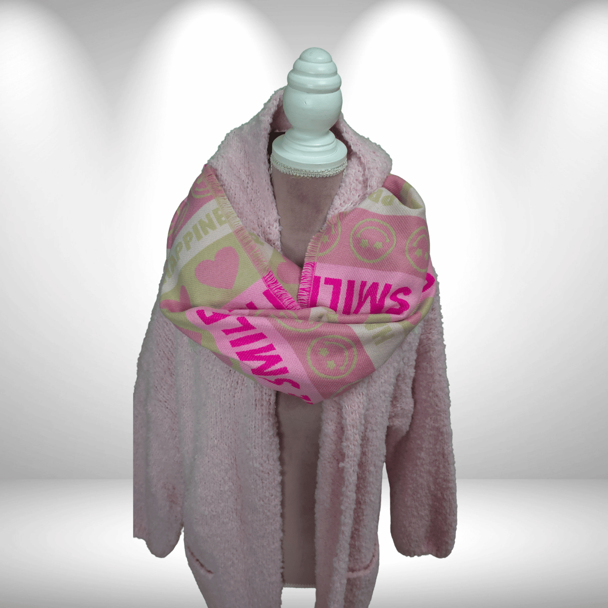 Tuch Smile Happiness rose pink beige töne 