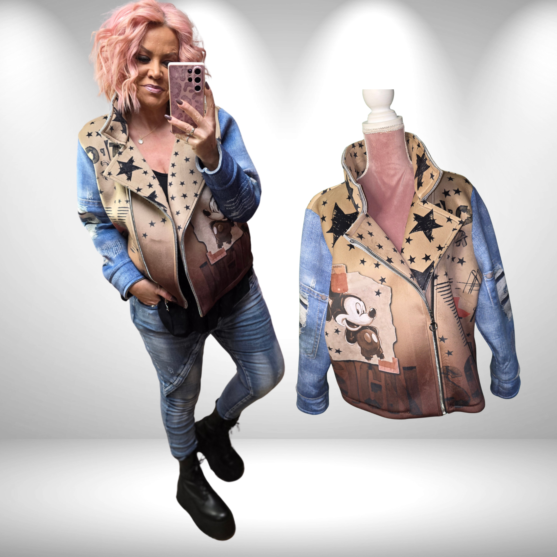 Biker Jacke „Mega Print“ – Style trifft Statement