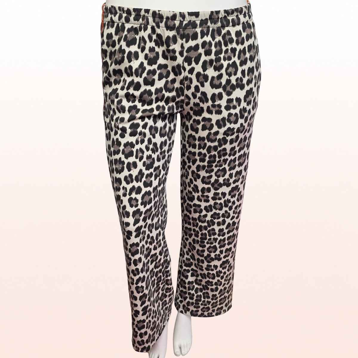 Leo Hose Taupe-beige mit Orangen Stripes