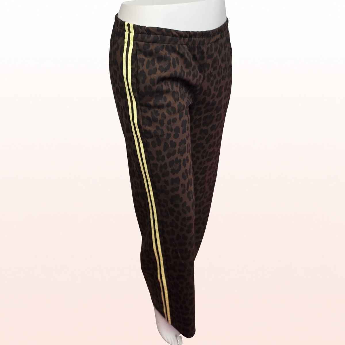 Leo Hose Schoko-Schwarz mit Gelben Stripes