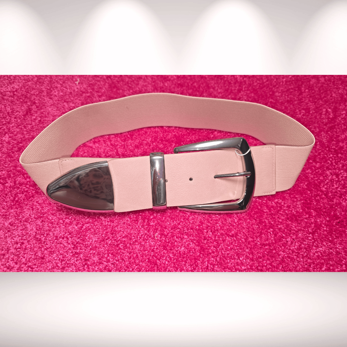Kaschier-Gürtel mit großer Schnalle Altrosa
