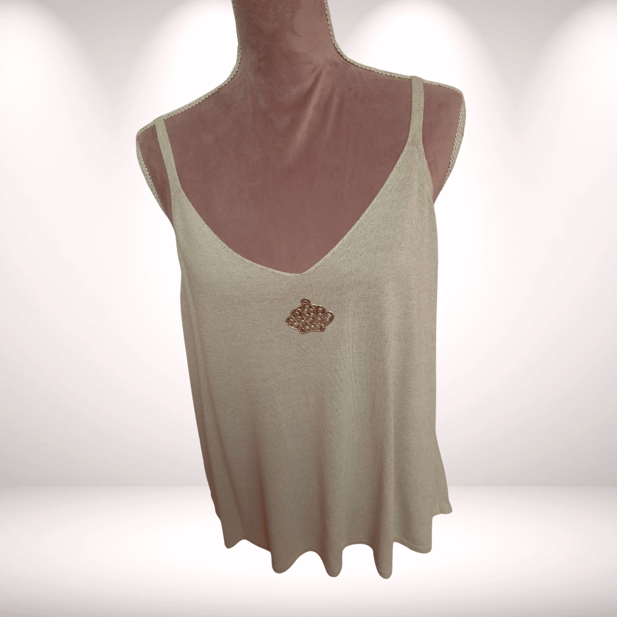 Top „Queen“ Beige – Leinen & Viskose 