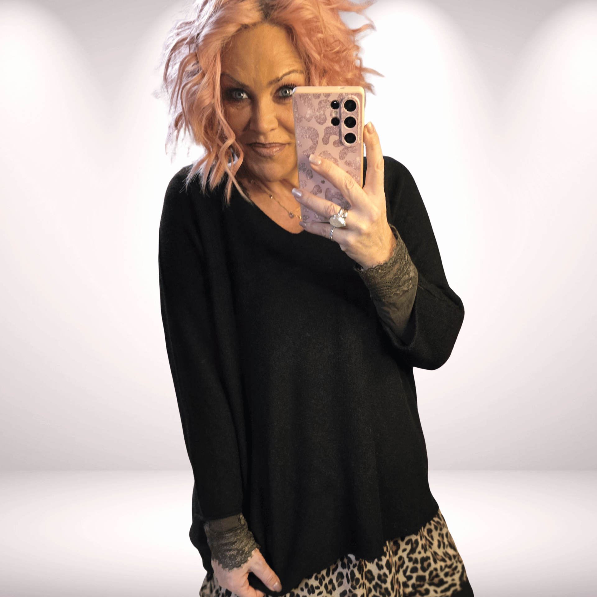 Pulli Halbarm Basic Schwarz 