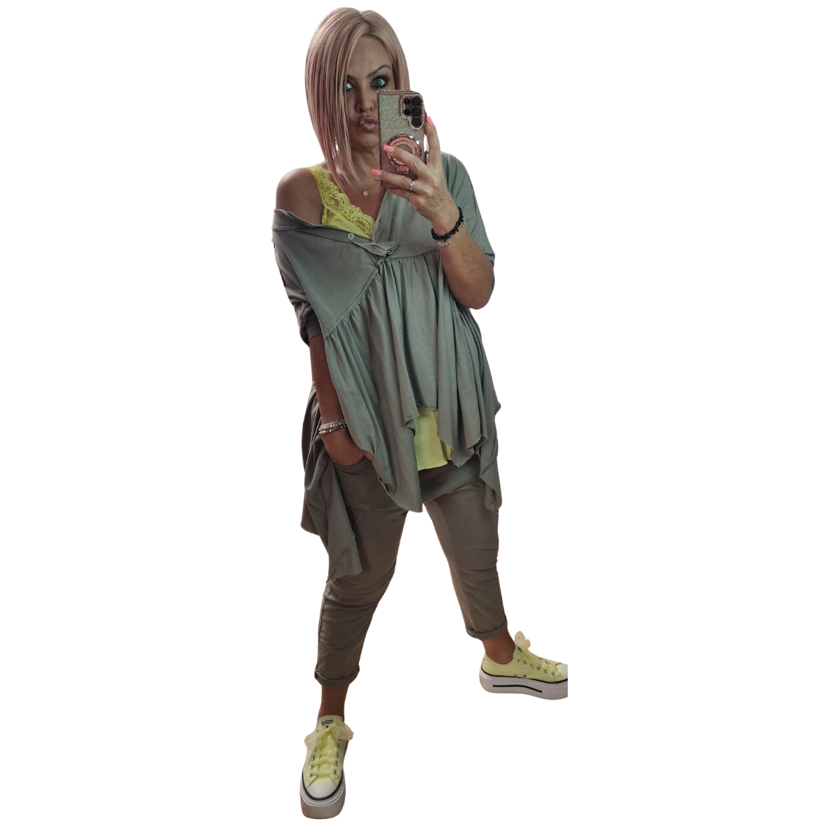 Oversize Zipfelshirt langarm