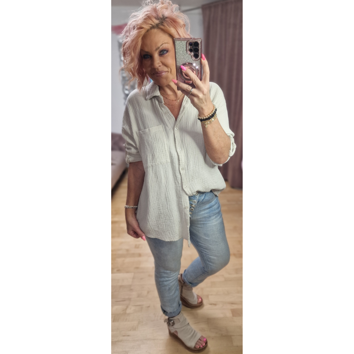 Musselin Bluse 