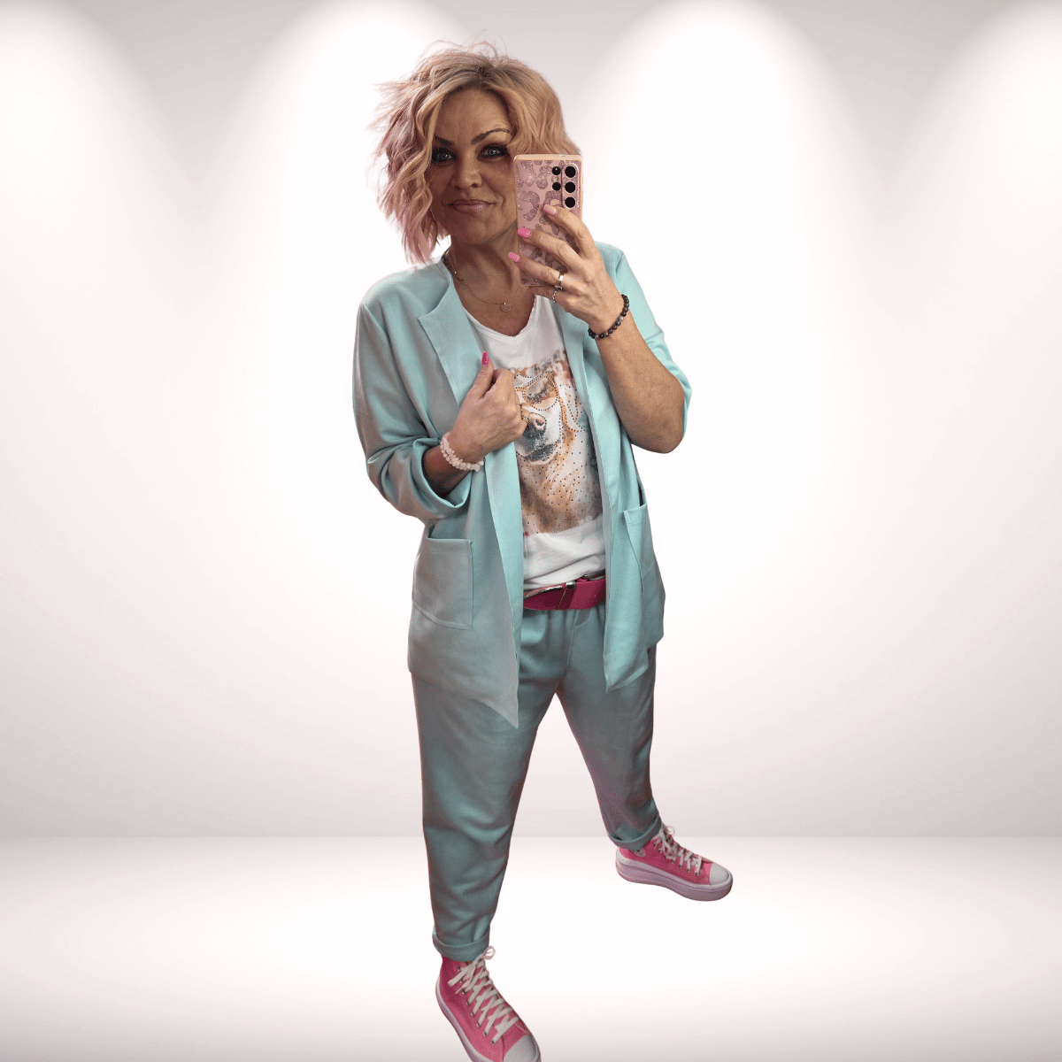 Blazer in Waschleder-Optik – icemint