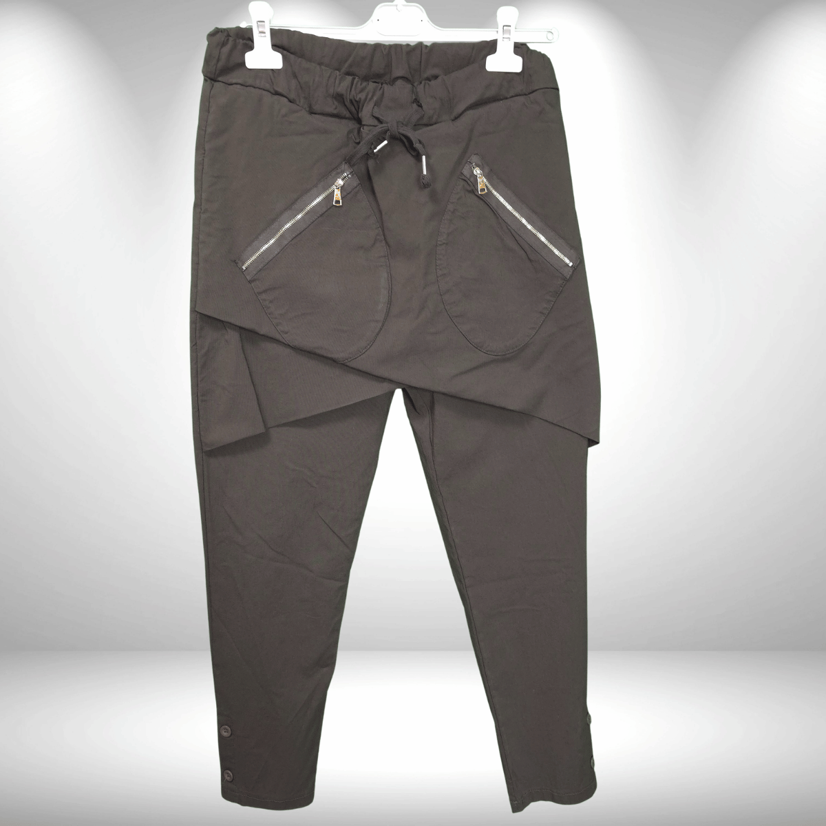 Joggpants mit Verlängerung vorne  schwarz & beige restock