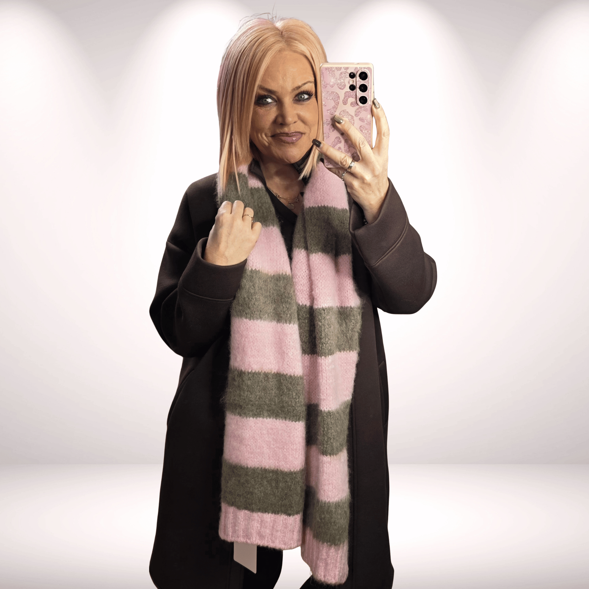 Schal Taupe–Rosa – Kuschelig & Stylisch